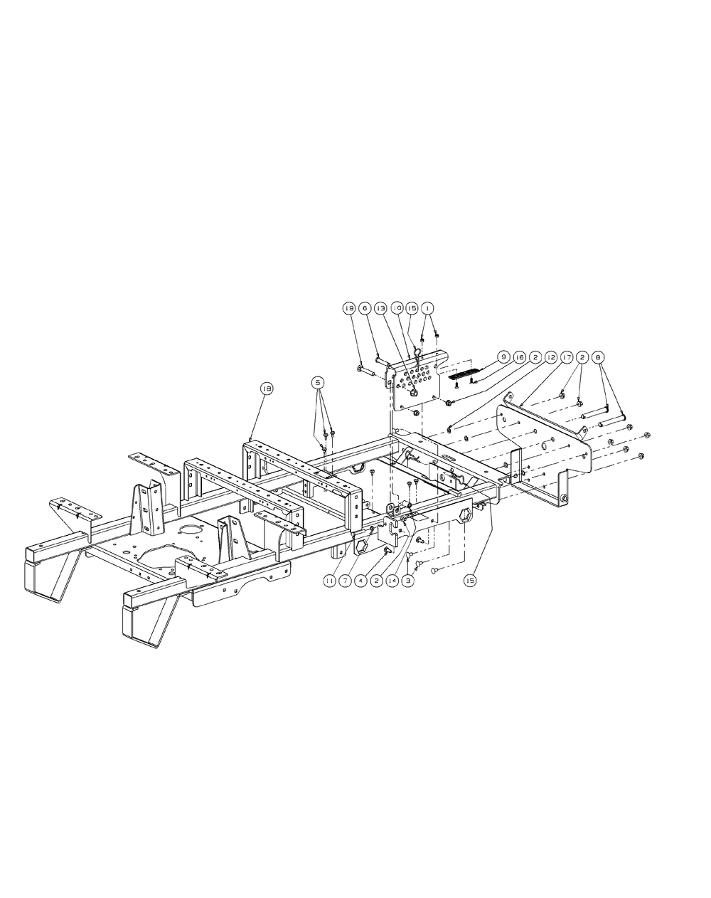 Frame Assembly (2009) Diagram and Parts List for M48-KH 53AH8CT2050-25HP Cub Cadet Lawn Tractor